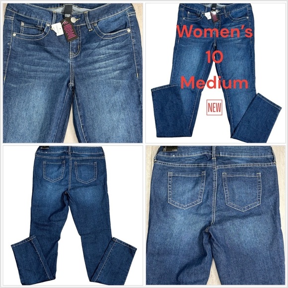 Womens Torrid 10 Regular Jeans Denim Dark Navy Blue Skinny Straight Stretch NWT - Picture 1 of 10